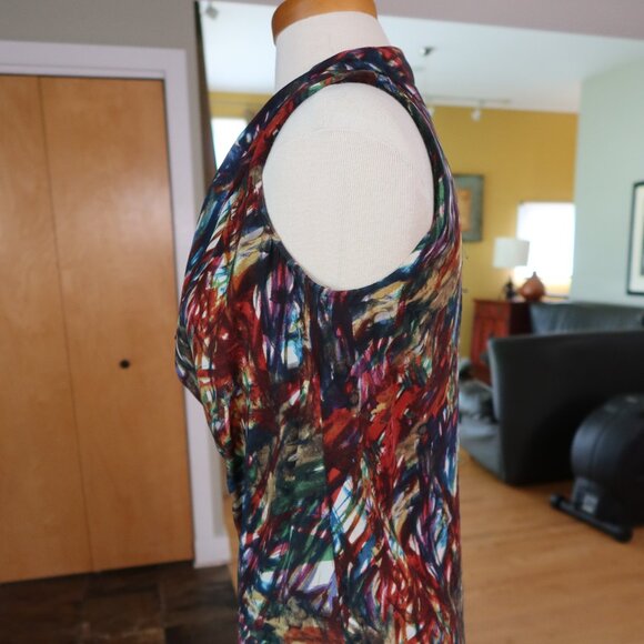 Theory 100% silk "Codey" blouse top cowl neck multicolor print size P $145 - Picture 6 of 12